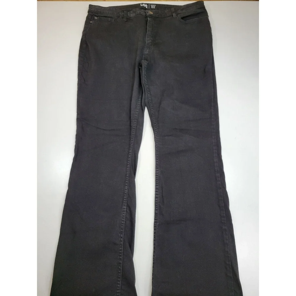 Lee Women's Black Bootcut Jeans Regular Fit Mid Rise Stretch Size 18 Long 36x33